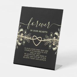 Black Gold Wedding Memorial Table Sign Sockelschild