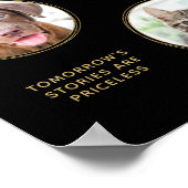 Black Gold Wedding Pet Hund Open Bar Custom 2 Foto Poster (Ecke)