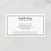 Black gold wedding photographer collage visitenkarte (Rückseite)