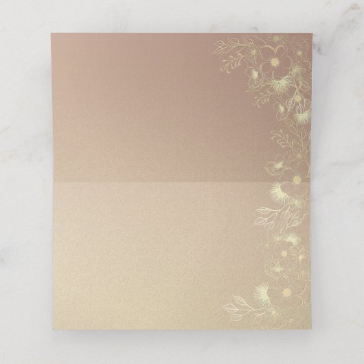 Black Gold Wedding Platzkarte (Innenseite Aufgefaltet)
