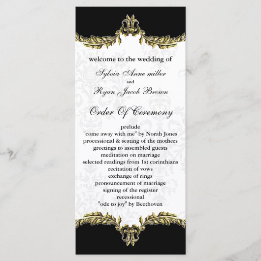 Black Gold Wedding Programm (Vorderseite)