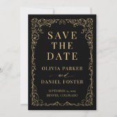 Black Gold Wedding Save the Date (Vorderseite)