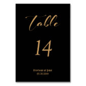 Black Gold Wedding Tischnummer (Vorderseite)