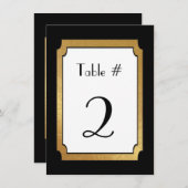 Black & Gold Wedding Tischnummer (Vorne/Hinten)