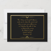 Black & Gold Wedding Vow Erneuerung Einladung (Rückseite)