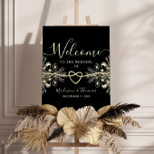 Black Gold Wedding Welcome Poster