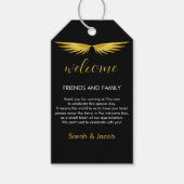 Black Gold Wedding Willkommen Geschenkanhänger (Vorderseite)