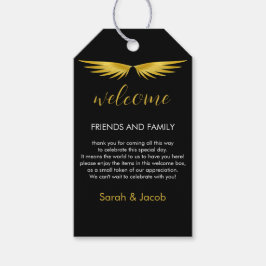 Black Gold Wedding Willkommen Geschenkanhänger