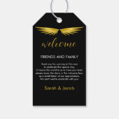 Black Gold Wedding Willkommen Geschenkanhänger (Rückseite)