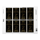 Black & Gold Wedding Wine Label (Vorne)