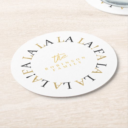 Black Gold Weihnachten La-ID1009 Runder Pappuntersetzer (Angewinkelt)