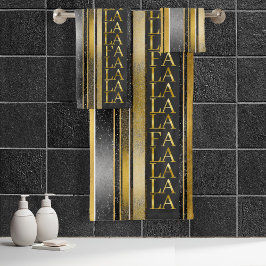 Black Gold Weihnachten La La Pattern#27 ID1009 Badhandtuch Set