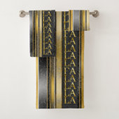 Black Gold Weihnachten La La Pattern#27 ID1009 Badhandtuch Set (Insitu)