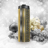 Black Gold Weihnachten La La Pattern#27 ID1009 Thermosbecher