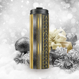 Black Gold Weihnachten La La Pattern#27 ID1009 Thermosbecher
