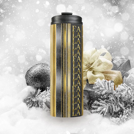 Black Gold Weihnachten La La Pattern#27 ID1009 Thermosbecher