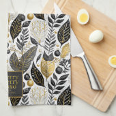 Black Gold Weihnachten Merry Pattern#21 ID1009 Geschirrtuch (Viertel Falte)