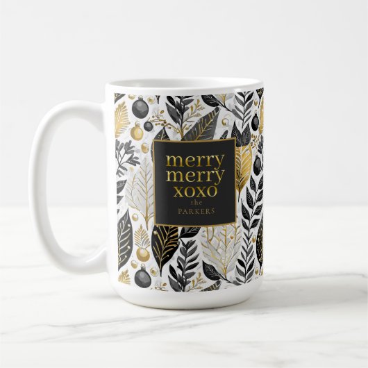 Black Gold Weihnachten Merry Pattern#21 ID1009 Kaffeetasse (Links)