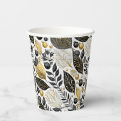 Black Gold Weihnachten Merry Pattern#21 ID1009 Pappbecher (Rückseite)