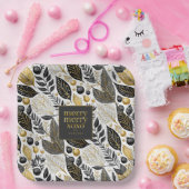 Black Gold Weihnachten Merry Pattern#21 ID1009 Pappteller (Party)