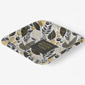 Black Gold Weihnachten Merry Pattern#21 ID1009 Pappteller (Gewinkelt)