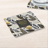 Black Gold Weihnachten Merry Pattern#21 ID1009 Rechteckiger Pappuntersetzer (angewinkelt)