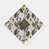 Black Gold Weihnachten Merry Pattern#21 ID1009 Serviette (Ecke)