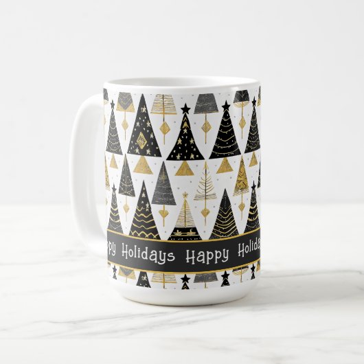 Black Gold Weihnachten Merry Pattern#25 ID1009 Kaffeetasse (Vorderseite Links)