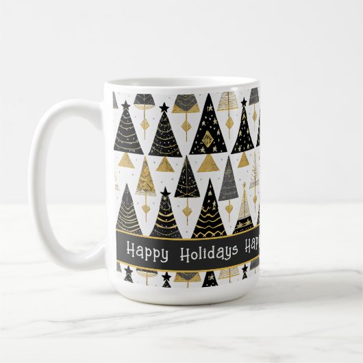 Black Gold Weihnachten Merry Pattern#25 ID1009 Kaffeetasse (Links)