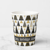Black Gold Weihnachten Merry Pattern#25 ID1009 Pappbecher (Vorderseite)