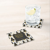 Black Gold Weihnachten Merry Pattern#25 ID1009 Rechteckiger Pappuntersetzer (Vor Ort)