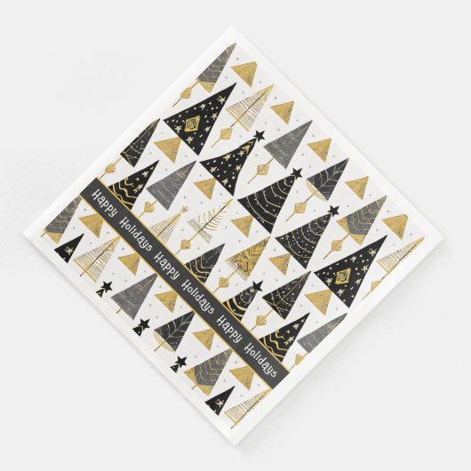 Black Gold Weihnachten Merry Pattern#25 ID1009 Serviette (Ecke)