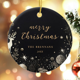 Black Gold Weihnachten Moderne Elegante Festlich e Keramik Ornament