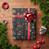 Black & Gold Weihnachts-Wrapper Geschenkpapier