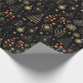 Black & Gold Weihnachts-Wrapper Geschenkpapier (Ecke)