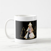 Black & Gold Weihnachtsbaum Neugezogenes Foto Kaffeetasse (Links)