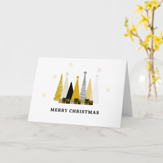 Black Gold Weihnachtsbaum präsentiert Weihnachten  Karte (Gelbe Blume)