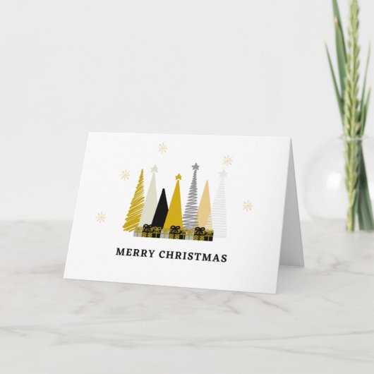 Black Gold Weihnachtsbaum präsentiert Weihnachten Karte (Vorderseite)