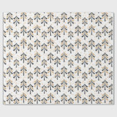 Black Gold Weihnachtsbaumen Weihnachtswrapping Pap Geschenkpapier (Flach)