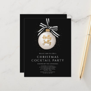 Black Gold Weihnachtscocktail Party Einladung