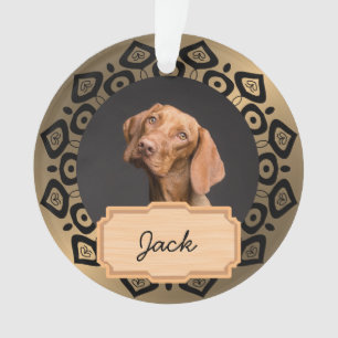 Black Gold Weihnachtsfeiertag Custom Dog Foto Ornament