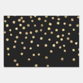Black & Gold Weihnachtsfeiertag Geschenkpapier Set (Vorderseite)