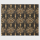 Black & Gold Weihnachtsgrunge Geschenkpapier (Flach)