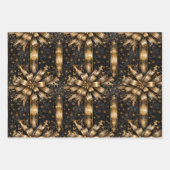 Black & Gold Weihnachtsgrunge Geschenkpapier Set (Vorderseite 2)