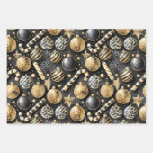 Black Gold Weihnachtsmuster #12#24#27 ID1009 Geschenkpapier Set (Vorderseite 2)