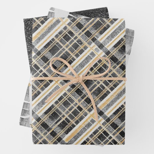 Black Gold Weihnachtsmuster #2#8#32 ID1009 Geschenkpapier Set (Beispiel)