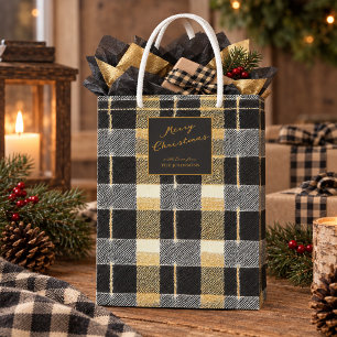 Black Gold Weihnachtsmuster#7 ID1009 Mittlere Geschenktüte