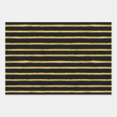 Black Gold Weihnachtsmuster Geschenkpapier Set (Vorderseite)