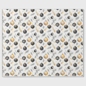 Black & Gold Weihnachtsschmuck Wrapping Paper Geschenkpapier (Flach)