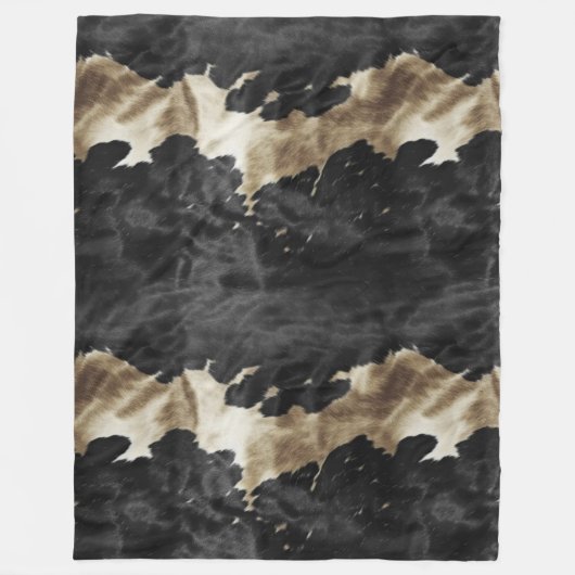 Black Gold Western Cowhide Fleecedecke (Vorderseite)